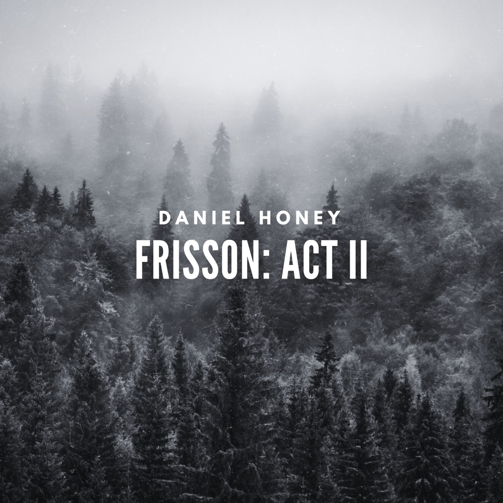 Misty monochrome forest cover titled Frisson: Act II.